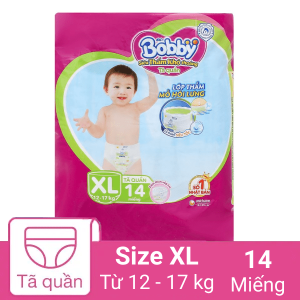 Tã quần Bobby size XL 14 miếng (cho bé 12 - 17kg)