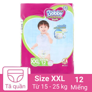 Tã quần Bobby size XXL 12 miếng (cho bé 15 - 25kg)