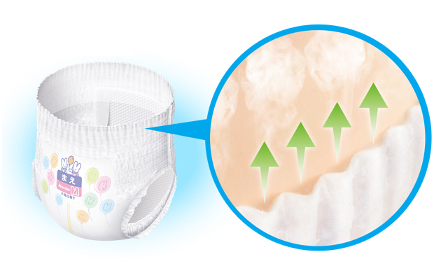 Tã quần Merries size L 44 miếng (9 - 14 kg) - Thiết kế