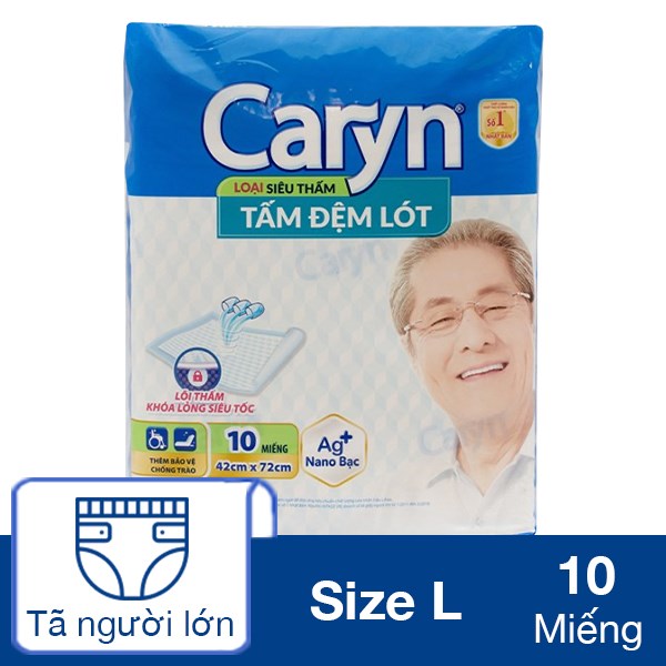 Tấm Đệm Lót Caryn Siêu Thấm Size L 10 Miếng