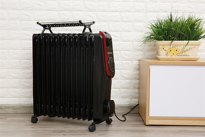 Máy sưởi dầu Sunhouse SHD7085 2500 W Màu Đen - Đỏ