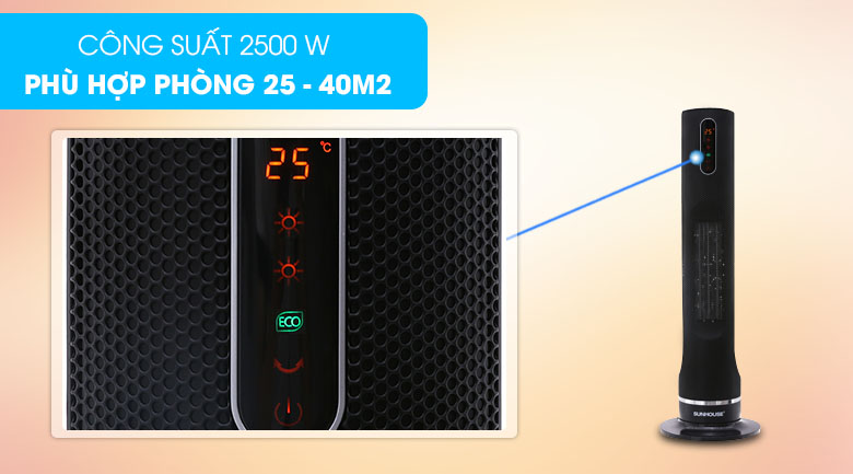 Quạt sưởi gốm Sunhouse SHD7073-KG 2500 W