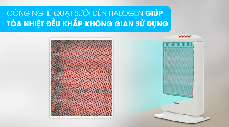 Quạt sưởi halogen Kangaroo KG1012C-KG 1200 W