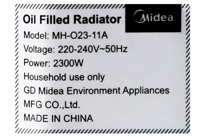 Quạt sưởi dầu Midea MH-O23-11A Màu Xám