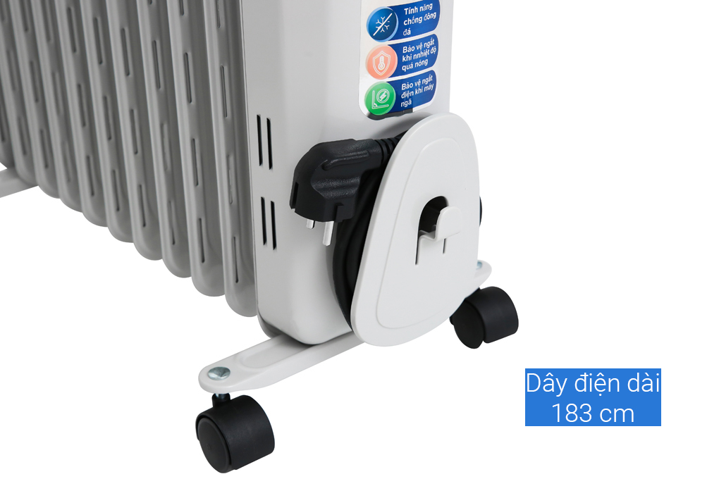 Quạt sưởi dầu Midea MH-O23-11A Màu Xám