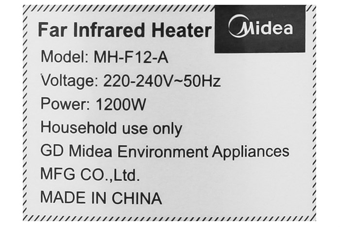 Quạt sưởi nhiệt Midea MH-F12-A Màu Trắng