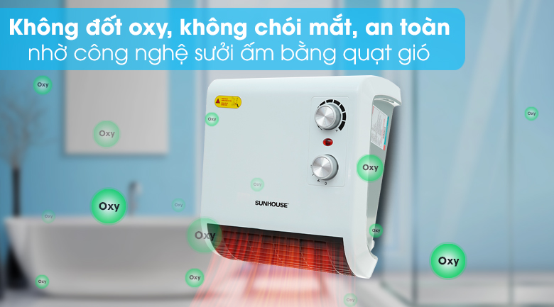 Quạt sưởi phòng tắm Sunhouse SHD3816W