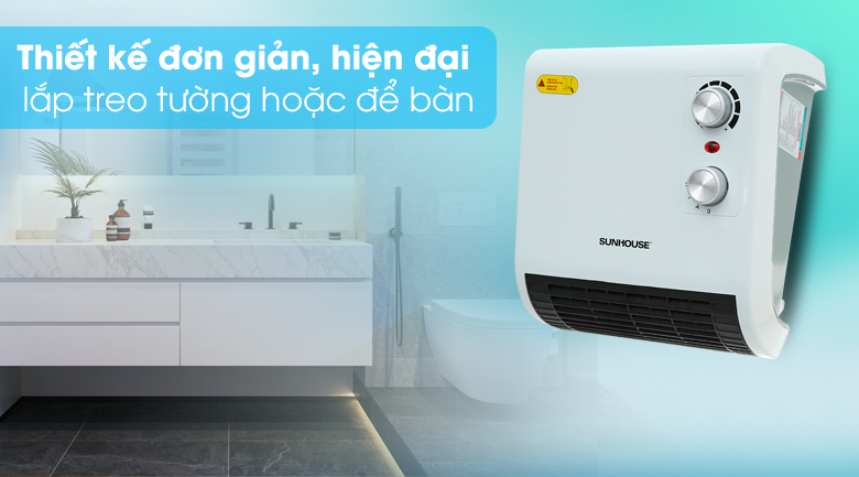 Quạt sưởi phòng tắm Sunhouse SHD3816W - KG - Chính hãng