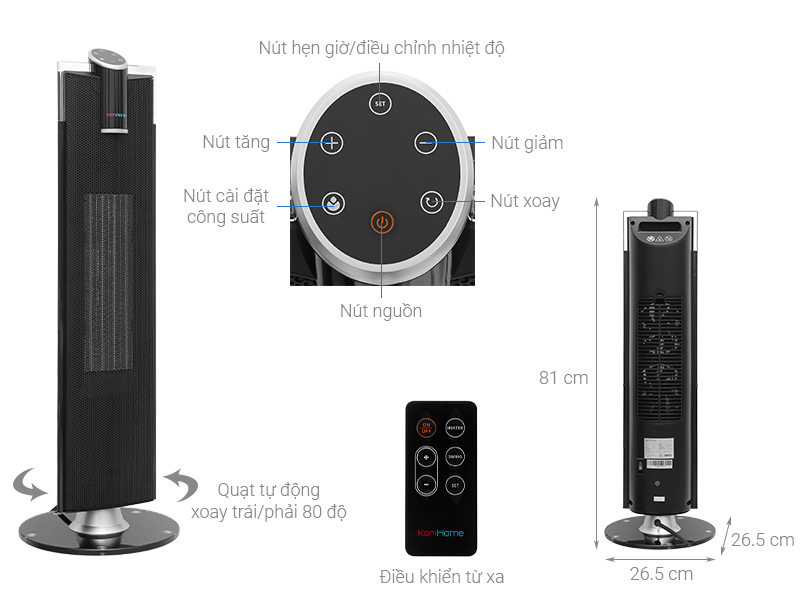 Máy sưởi gốm Korihome EHK-356