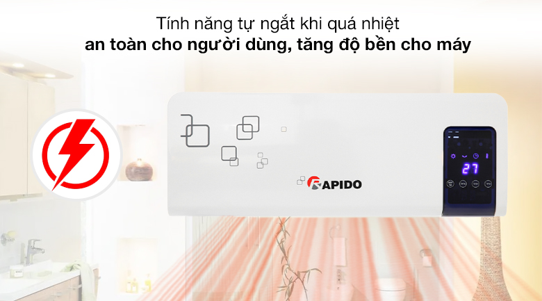 An toàn - Quạt sưởi gốm Rapido RCH2000-D