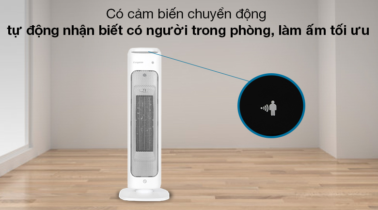 Quạt sưởi gốm Kangaroo KGFH05 - Có cảm biến chuyển động tự động nhận biết có người trong phòng