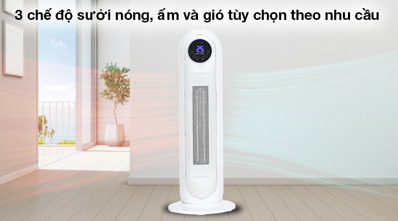 Quạt sưởi gốm ceramic Mutosi MCH-2200 - Quạt sưởi gốm có 3 chế độ sưởi nóng, ấm và gió tùy chọn theo nhu cầu Quạt sưởi gốm ceramic Mutosi MCH-2200 - Quạt sưởi gốm có 3 chế độ sưởi nóng, ấm và gió tùy chọn theo nhu cầu