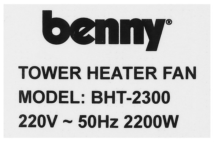 Quạt sưởi gốm Benny BHT2300 Màu Trắng
