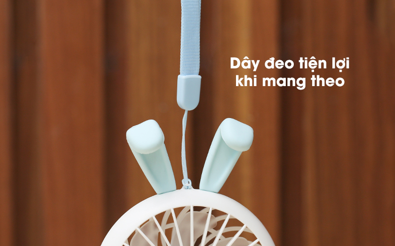 Quạt sạc mini Cosano CF005 xanh có dây đeo tiện lợi Quạt sạc mini Cosano CF005 xanh có dây đeo tiện lợi