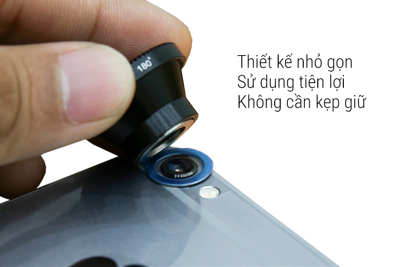 Ống kính cho điện thoại Nam châm 3 trong 1 Đen