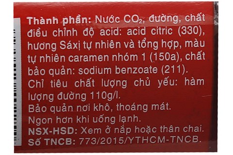 Nước ngọt xá xị Chương Dương chai 390ml