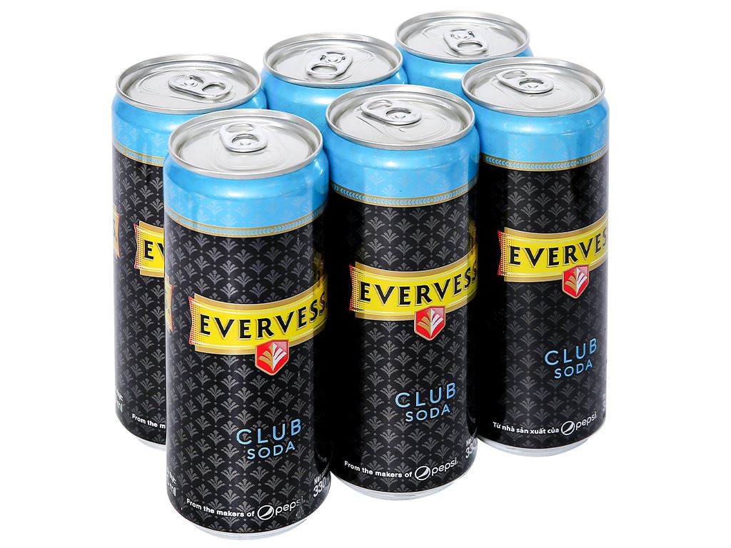 6 lon Evervess Club Soda 330ml giá tốt tại Bách hoá XANH