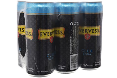 Soda Evervess Sleek lon 330ml (lốc 6 lon)