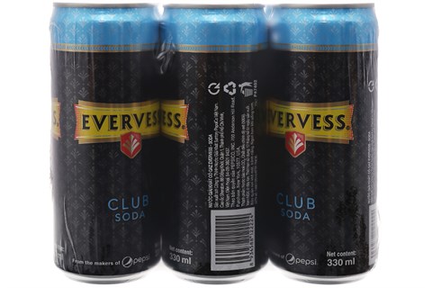 Soda Evervess Sleek lon 330ml (lốc 6 lon)