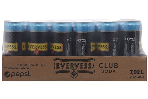 Soda Evervess Sleek lon 330ml (thùng 24 lon)