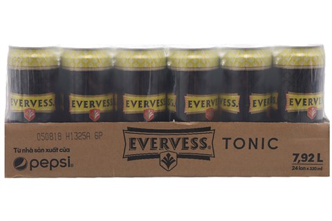 Soda Evervess Tonic sleek lon 330ml (thùng 24 lon)