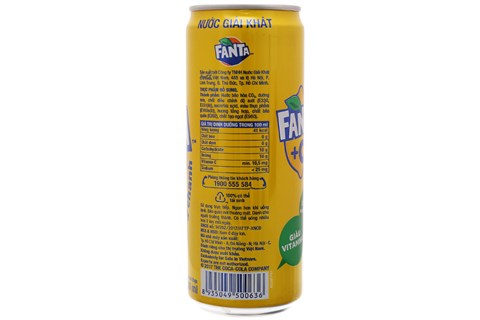 Nước ngọt Fanta +C hương chanh lon 330ml (lốc 6 lon)