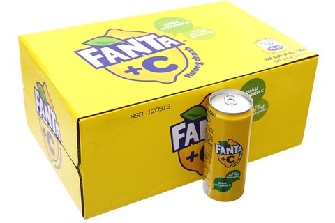 Nước ngọt Fanta +C hương chanh lon 330ml (thùng 24 lon)