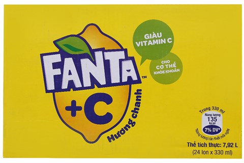 Nước ngọt Fanta +C hương chanh lon 330ml (thùng 24 lon)