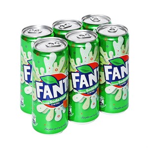 Lốc 6 Lon Nước Ngọt Fanta Vị Soda Kem Trái Cây 330 Ml