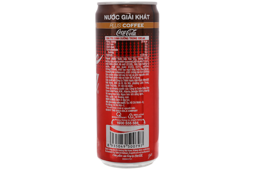 Nước ngọt Coca Cola cà phê Sleek lon 330ml