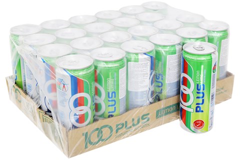 Nước ngọt có gas 100 Plus Isotonic drink hương Chanh lon 325ml (24 lon)