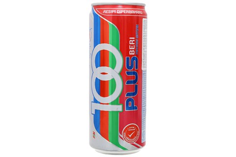 Nước ngọt có gas 100 Plus Isotonic drink hương Dâu lon 325ml