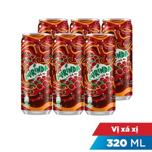 6 lon nước ngọt Mirinda hương xá xị 320ml