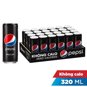 Thùng 24 lon nước ngọt Pepsi không calo 320ml