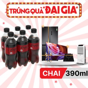6 chai nước ngọt có ga Coca Cola Zero 390ml