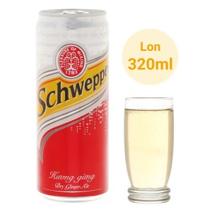 Nước soda Schweppes Dry Ginger Ale hương gừng lon 320ml