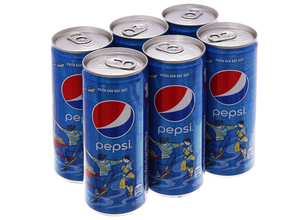 Lốc 6 lon nước ngọt Pepsi Cola Sleek 245ml ở Bách hóa XANH
