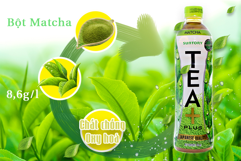 Trà Xanh Matcha Tea+ plus chai 455ml