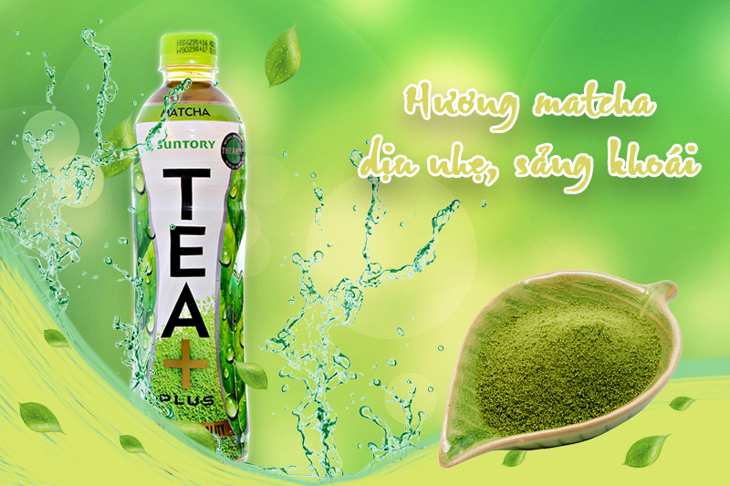 Trà Xanh Matcha Tea+ plus chai 455ml