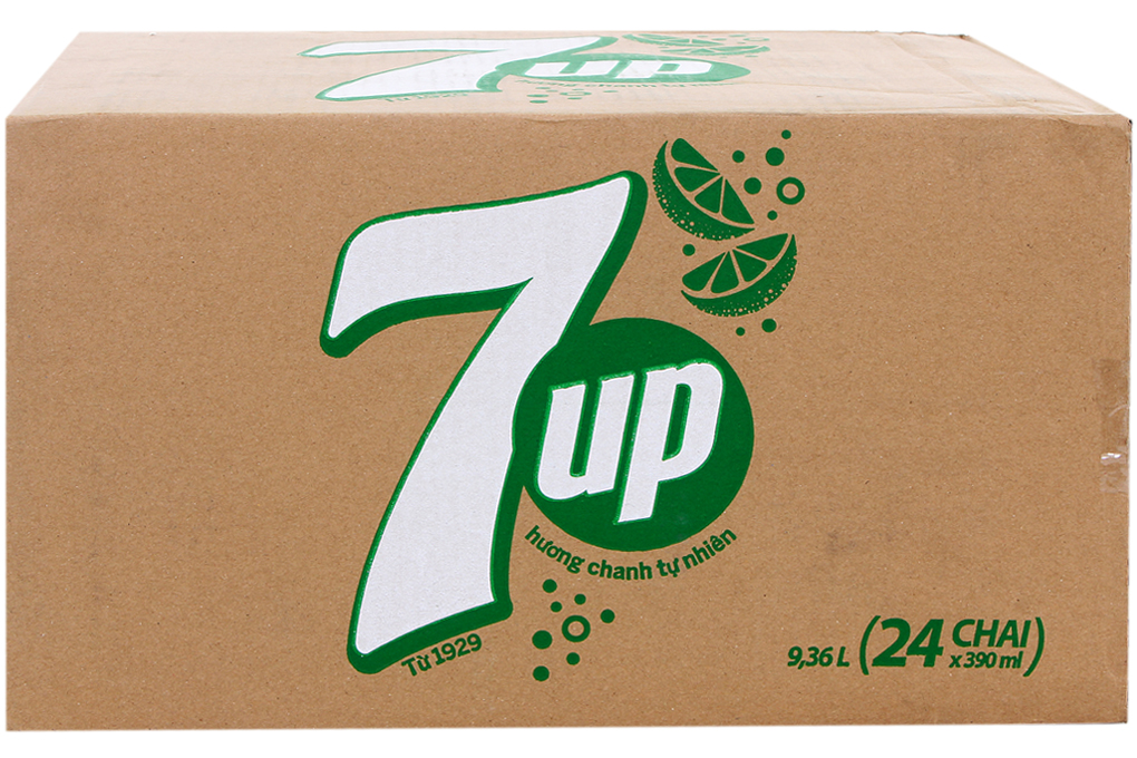 Nước ngọt 7 Up hương chanh chai nhựa 390ml ( Thùng 24 chai )