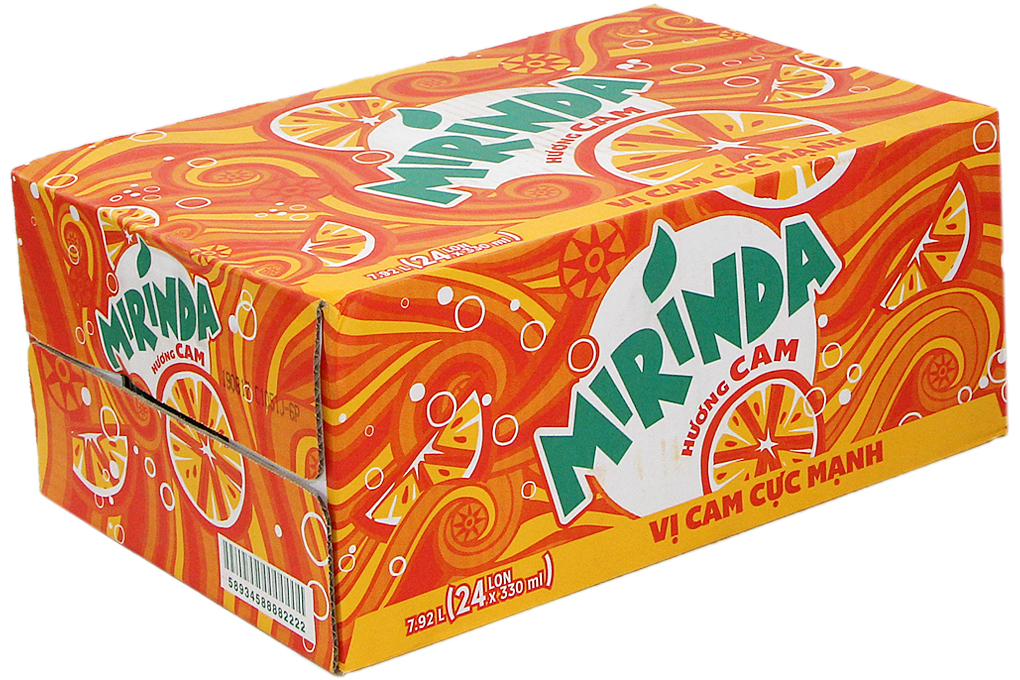 Nước ngọt Mirinda vị Cam tự nhiên lon 330ml (thùng 24 lon)