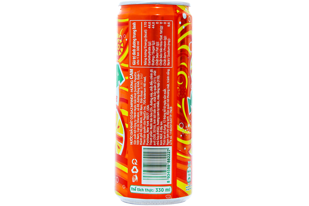 Nước ngọt Mirinda vị Cam tự nhiên lon 330ml