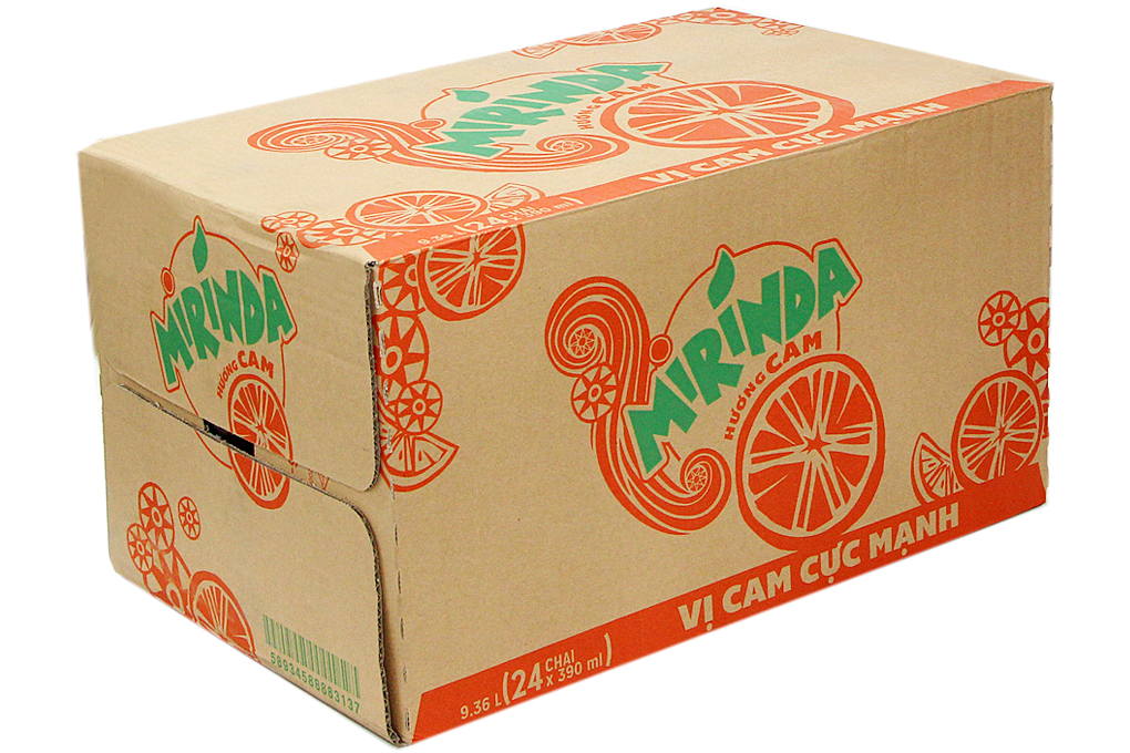 Nước ngọt Mirinda hương cam chai 390ml (thùng 24 chai)