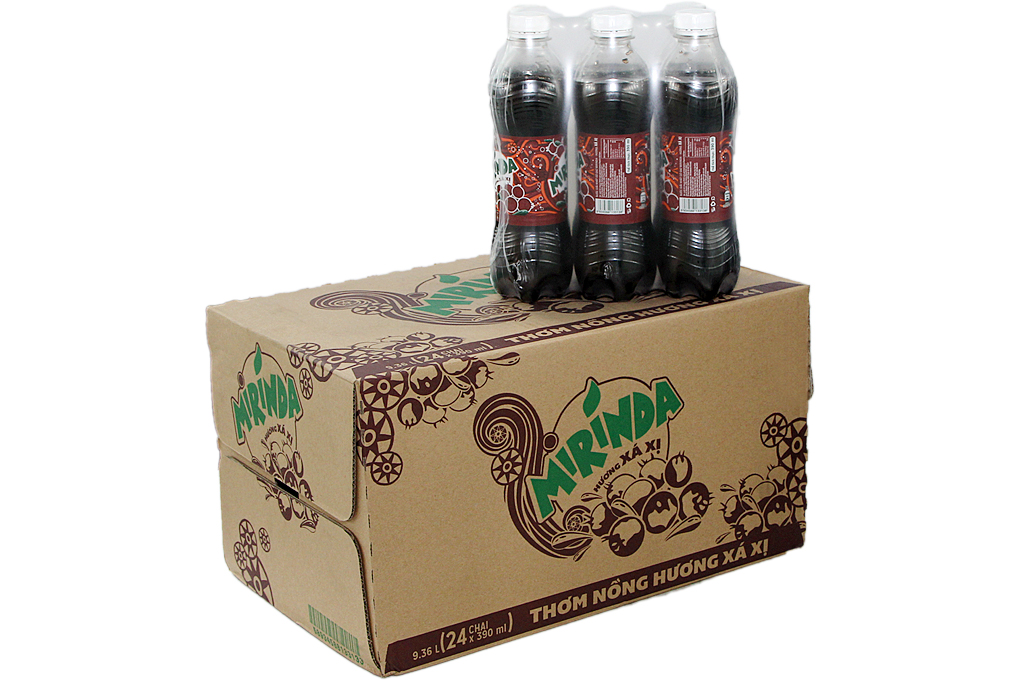 Nước ngọt Mirinda hương Xá Xị chai 390ml (thùng 24 chai)
