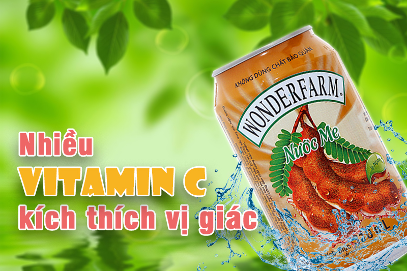 Nước ngọt Wonderfarm hương Me lon 330ml