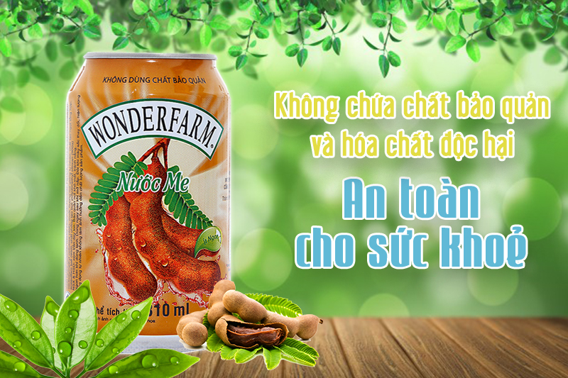 Nước ngọt Wonderfarm hương Me lon 330ml