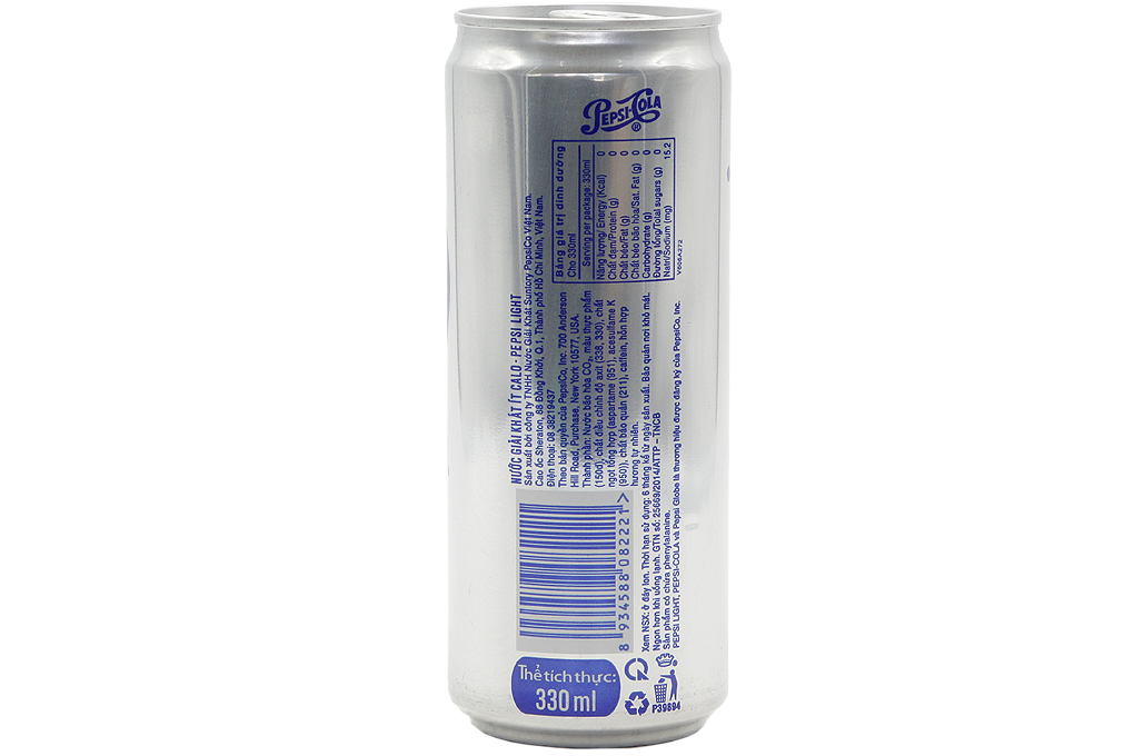Nước ngọt Pepsi Light không đường lon 330ml (thùng 24 lon)