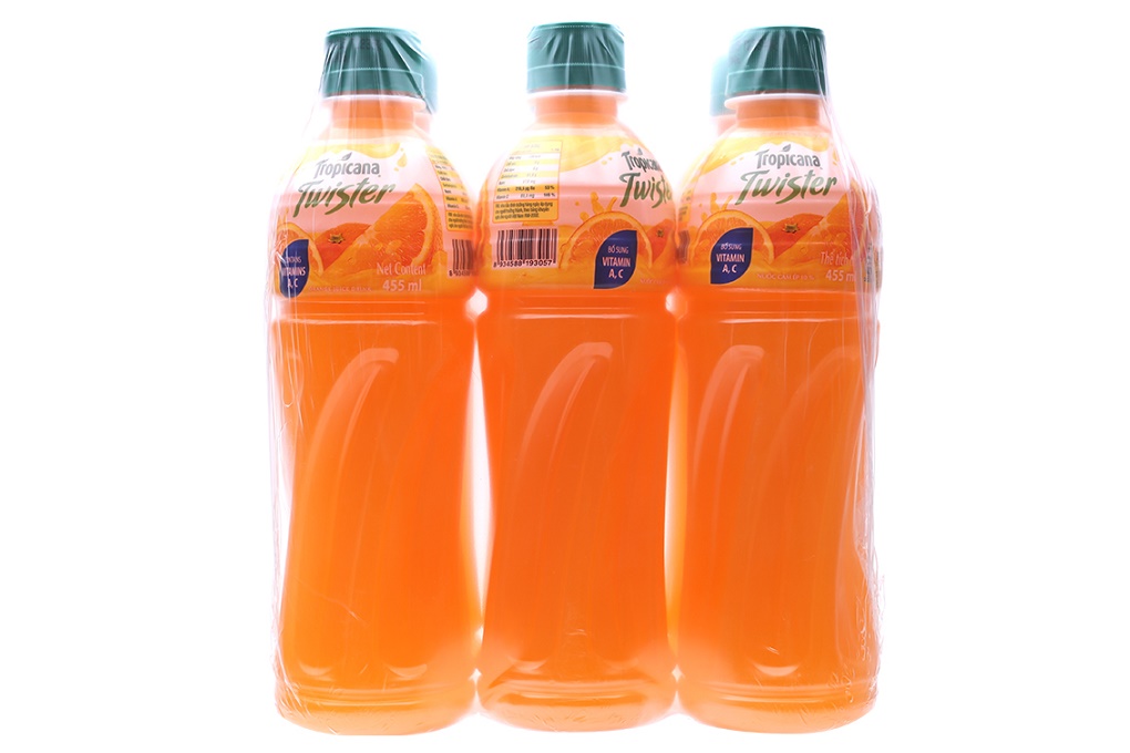 Nước ép cam Twister chai 455ml (lốc 6 chai)