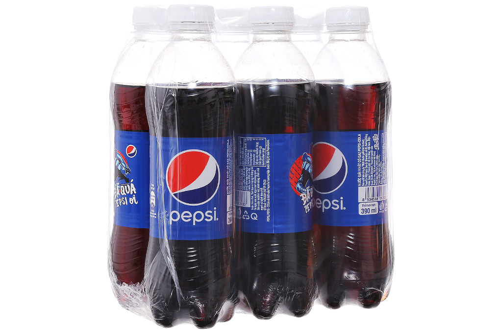 Lốc Nước ngọt Pepsi Cola chai 390ml (6 chai)-1