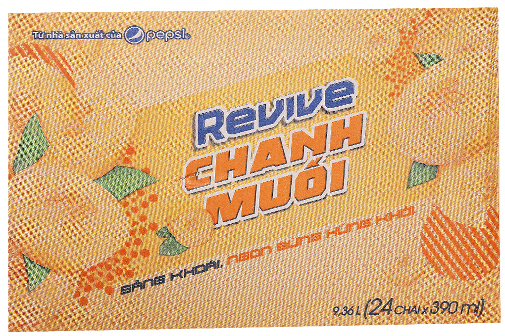 Nước ngọt có ga vị chanh muối Revive chai 390ml (thùng 24 chai)